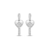 Thumbnail Image 2 of Diamond Heart Hoop Earrings 1/5 ct tw Sterling Silver