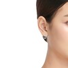 Thumbnail Image 5 of Diamond Heart Hoop Earrings 1/5 ct tw Sterling Silver