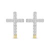 Thumbnail Image 2 of Diamond Curved Cross Earrings 1/6 ct tw 10K Yellow Gold 18"