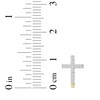 Thumbnail Image 4 of Diamond Curved Cross Earrings 1/6 ct tw 10K Yellow Gold 18"