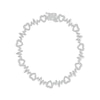 Thumbnail Image 1 of Diamond Heartbeat & Heart Link Bracelet 1/5 ct tw Sterling Silver 7.5"