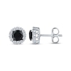 Thumbnail Image 0 of Black & White Diamond Halo Stud Earrings 1 ct tw 10K White Gold