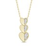 Thumbnail Image 1 of Diamond Heart Vertical Trio Necklace 1/10 ct tw 10K Yellow Gold 16"