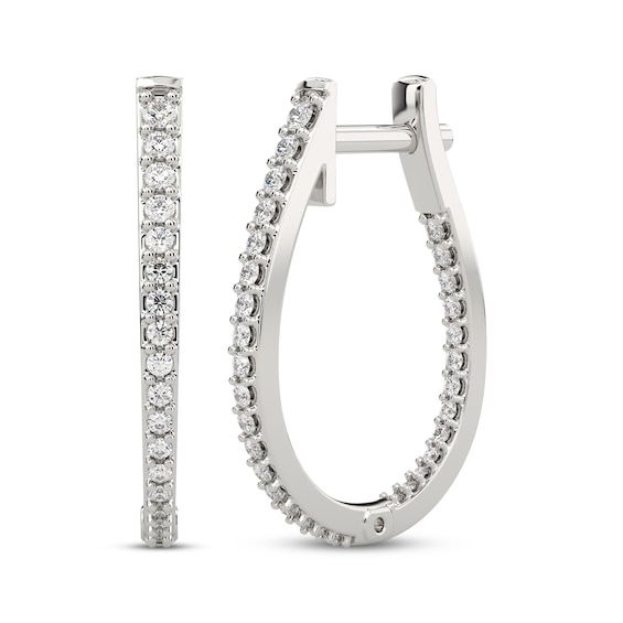 Diamond Inside-Out Hoop Earrings 1/2 ct tw 10K White Gold