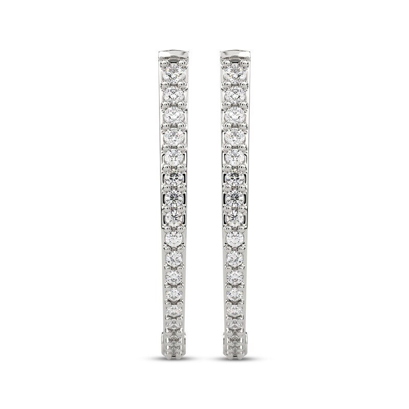 Main Image 2 of Diamond Inside-Out Hoop Earrings 1/2 ct tw 10K White Gold