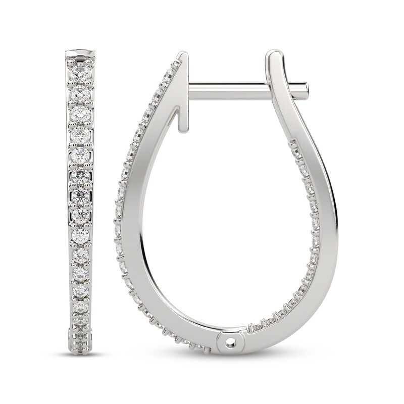 Main Image 3 of Diamond Inside-Out Hoop Earrings 1/2 ct tw 10K White Gold
