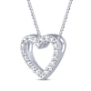 Thumbnail Image 2 of Diamond Heart Necklace 1/2 ct tw 10K White Gold 18"
