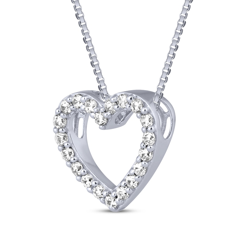 Main Image 2 of Diamond Heart Necklace 1/2 ct tw 10K White Gold 18"
