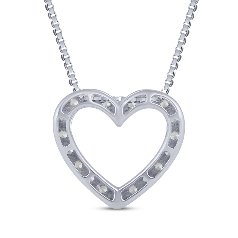 Main Image 3 of Diamond Heart Necklace 1/2 ct tw 10K White Gold 18"