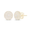 Thumbnail Image 1 of Baguette & Round-Cut Multi-Diamond Circle Stud Earrings 1 ct tw 10K Yellow Gold