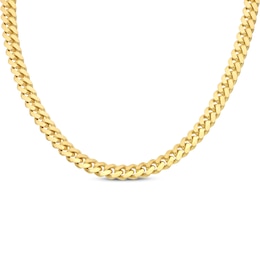 Miami Cuban Curb Chain Necklace 6.93mm Solid 10K Yellow Gold 22"