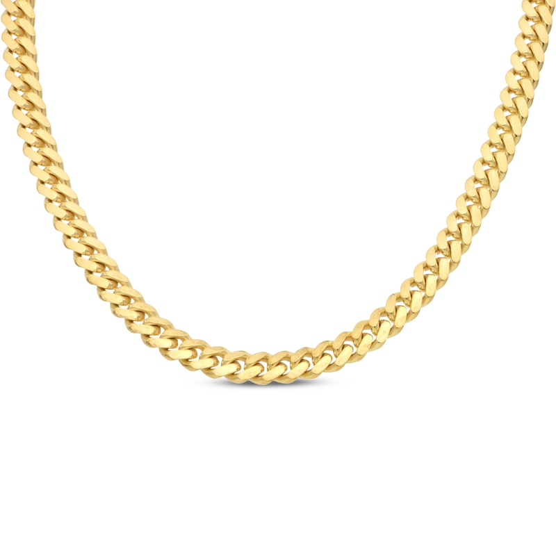 Main Image 1 of Miami Cuban Curb Chain Necklace 6.93mm Solid 10K Yellow Gold 22"