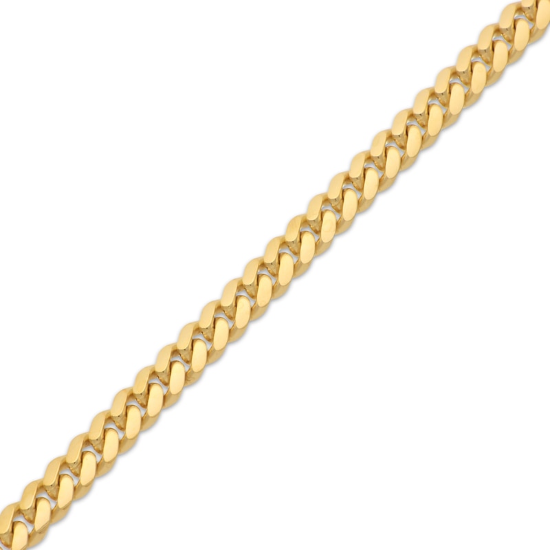 Main Image 2 of Miami Cuban Curb Chain Necklace 6.93mm Solid 10K Yellow Gold 22"