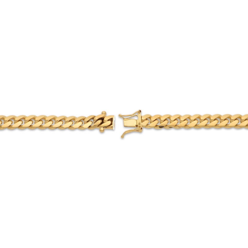 Main Image 3 of Miami Cuban Curb Chain Necklace 6.93mm Solid 10K Yellow Gold 22"
