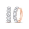 Thumbnail Image 1 of Diamond Halo Hoop Earrings 2 ct tw 10K Rose Gold