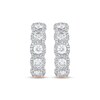 Thumbnail Image 2 of Diamond Halo Hoop Earrings 2 ct tw 10K Rose Gold