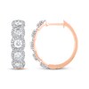 Thumbnail Image 3 of Diamond Halo Hoop Earrings 2 ct tw 10K Rose Gold