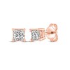 Thumbnail Image 1 of Princess-Cut Diamond Solitaire Stud Earrings 1/4 ct tw 14K Rose Gold (J/I3)