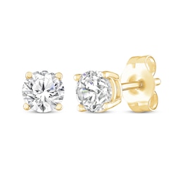 Round-Cut Diamond Solitaire Stud Earrings 1/2 ct tw 14K Yellow Gold (J/I3)