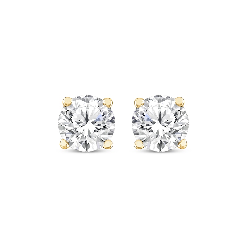 Round-Cut Diamond Solitaire Stud Earrings 1/2 ct tw 14K Yellow Gold (J/I3)
