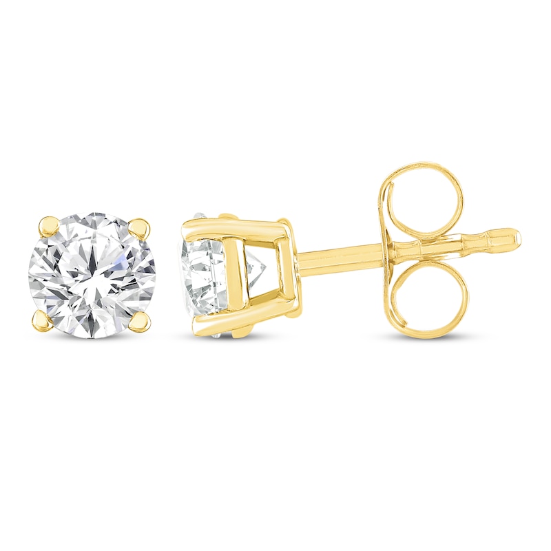 Round-Cut Diamond Solitaire Stud Earrings 1/2 ct tw 14K Yellow Gold (J/I3)