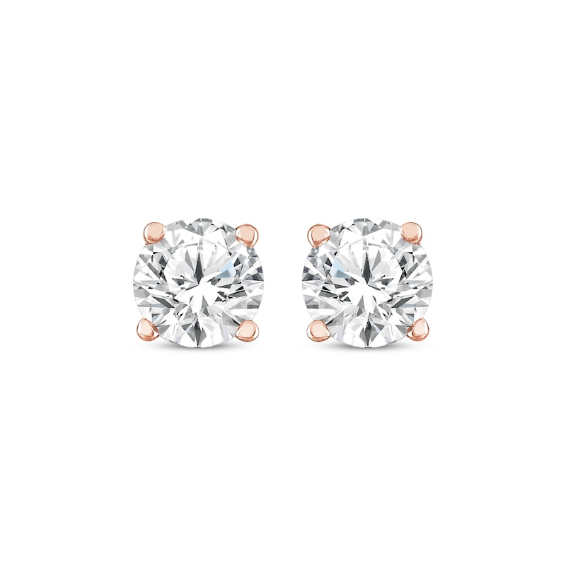 Round-Cut Diamond Solitaire Stud Earrings 1/2 ct tw 14K Rose Gold (J/I3)