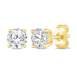 Round-Cut Diamond Solitaire Stud Earrings 3/4 ct tw 14K Yellow Gold (J/I3)