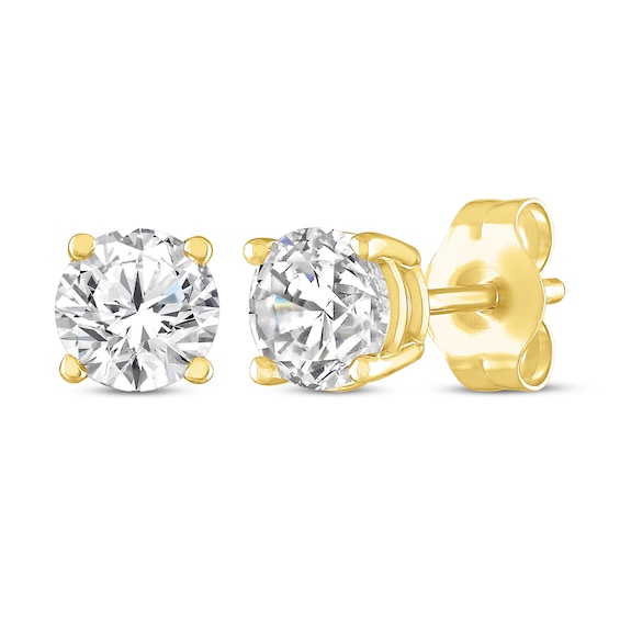 Round-Cut Diamond Solitaire Stud Earrings 3/4 ct tw 14K Yellow Gold (J/I3)