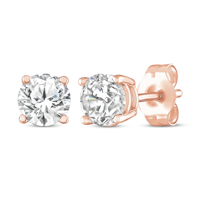 Round-Cut Diamond Solitaire Stud Earrings 3/4 ct tw 14K Rose Gold (J/I3)