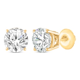 Round-Cut Diamond Solitaire Stud Earrings 1 ct tw 14K Yellow Gold (J/I3)