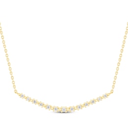 Diamond Smile Necklace 1/4 ct tw 10K Yellow Gold 18"