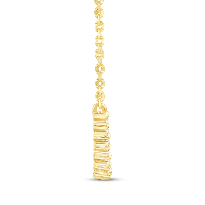 Main Image 2 of Diamond Smile Necklace 1/4 ct tw 10K Yellow Gold 18"