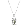 Thumbnail Image 2 of Oval-Cut Peridot & White Lab-Created Sapphire Necklace Sterling Silver 18"