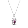 Thumbnail Image 3 of Oval-Cut Lab-Created Ruby & White Lab-Created Sapphire Necklace Sterling Silver 18"