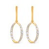 Thumbnail Image 2 of Diamond Oval Drop Earrings 1/4 ct tw 10K Yellow Gold