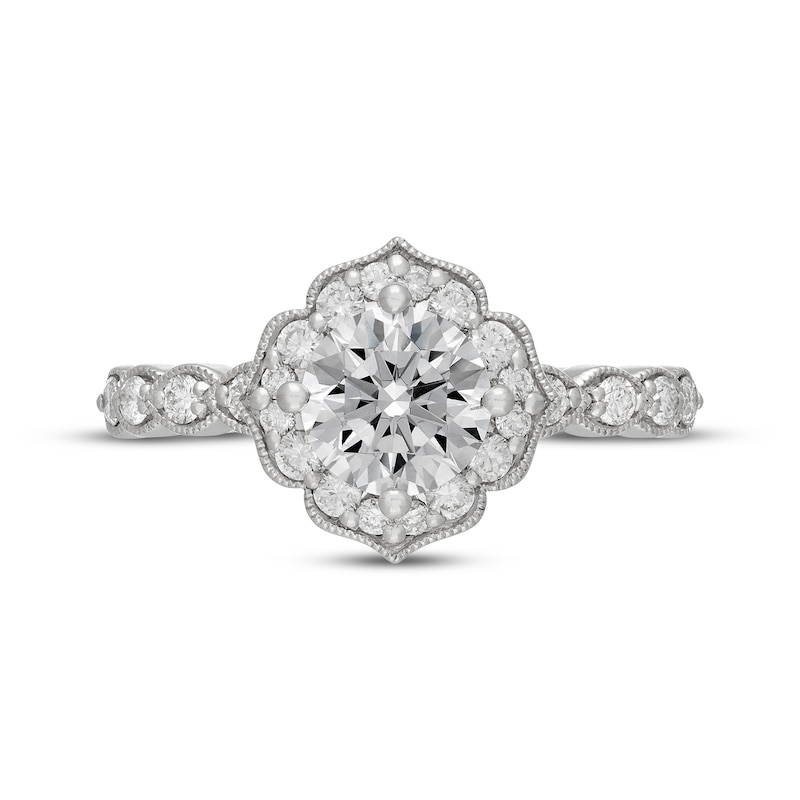 Main Image 3 of Neil Lane Artistry Heritage Round-Cut Lab-Grown Diamond Halo Engagement Ring 1-1/2 ct tw 14K White Gold