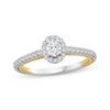 Thumbnail Image 1 of Threads of Love Oval-Cut Diamond Halo Engagement Ring 1/2 ct tw 14K Two-Tone Gold