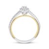 Thumbnail Image 3 of Threads of Love Oval-Cut Diamond Halo Engagement Ring 1/2 ct tw 14K Two-Tone Gold