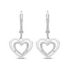 Thumbnail Image 2 of Diamond Double Heart Dangle Earrings 1/6 ct tw Sterling Silver