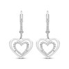 Thumbnail Image 1 of Believe in Love Diamond Double Heart Dangle Earrings 1/6 ct tw Sterling Silver