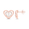Thumbnail Image 3 of Diamond Double Heart Stud Earrings 1/2 ct tw 10K Rose Gold
