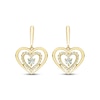 Thumbnail Image 2 of Diamond Double Heart Dangle Earrings 1/3 ct tw 10K Yellow Gold