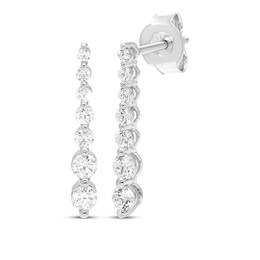 Diamond Graduated Vertical Drop Earrings 1/2 ct tw 10K White Gold