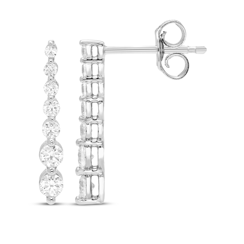 Main Image 3 of Diamond Graduated Vertical Drop Earrings 1/2 ct tw 10K White Gold