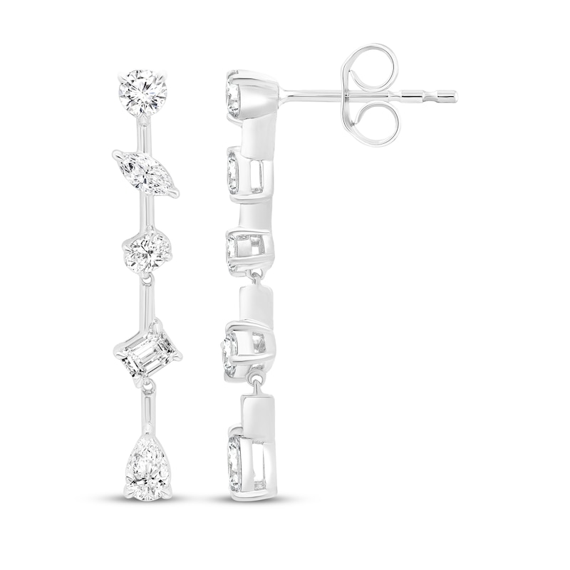 Main Image 1 of All You Are Multi-Shape Lab-Grown Diamond Drop Earrings 1-1/2 ct tw 14K White Gold