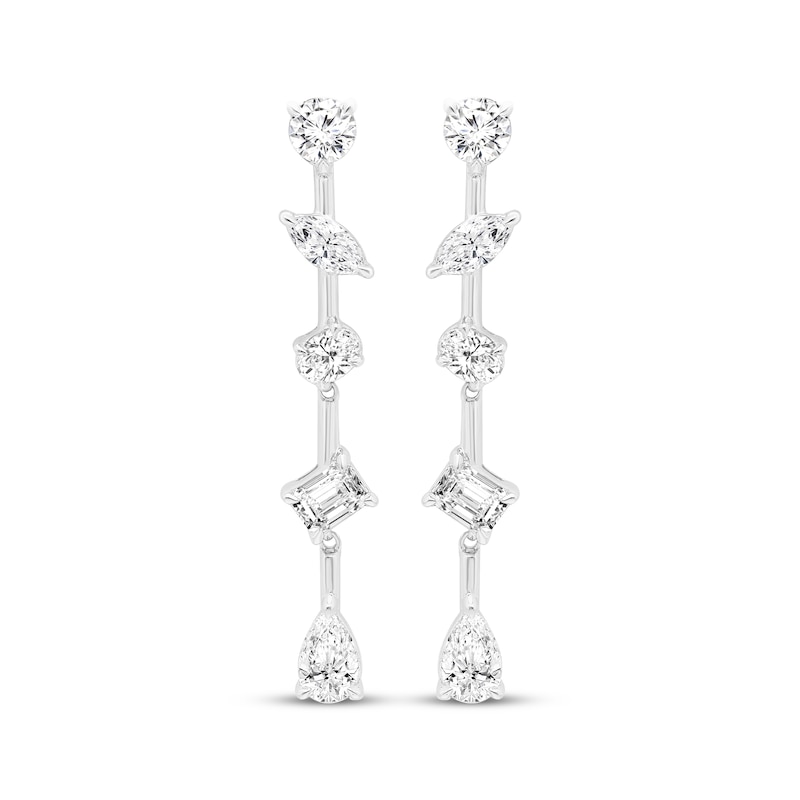Main Image 2 of All You Are Multi-Shape Lab-Grown Diamond Drop Earrings 1-1/2 ct tw 14K White Gold