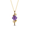 Thumbnail Image 1 of Le Vian Cushion-Cut Amethyst Swirl Necklace 1/5 ct tw Diamonds 14K Honey Gold 19"