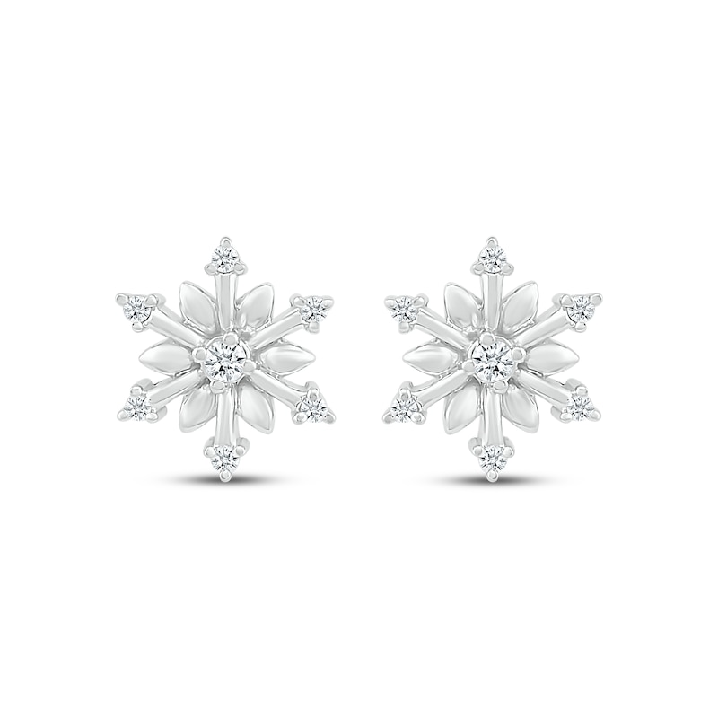 Main Image 2 of Diamond Snowflake Stud Earrings 1/10 ct tw Sterling Silver