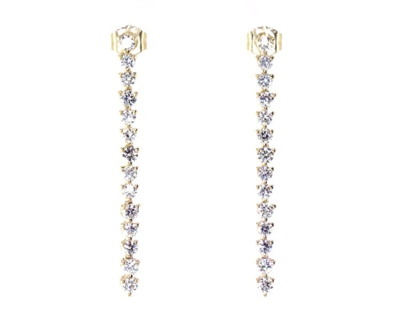 Main Image 1 of KAY Lab-Grown Diamonds Drop Earrings 1-1/4 ct tw 14K Yellow Gold