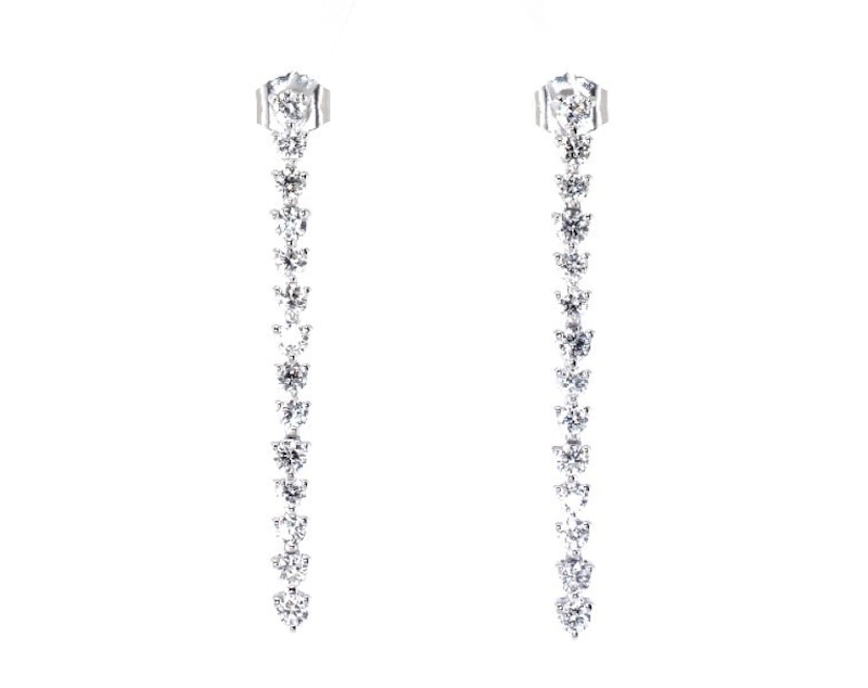Main Image 1 of KAY Lab-Grown Diamonds Drop Earrings 1-1/4 ct tw 14K White Gold